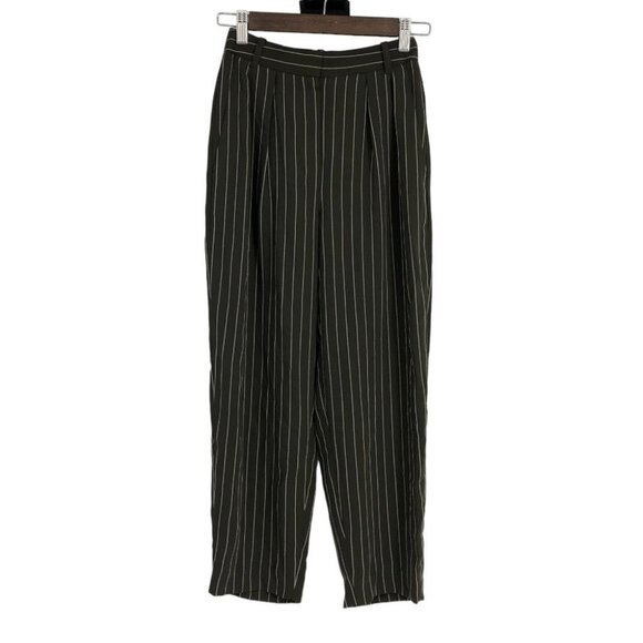 Aritzia Babaton Modesto Dress Pants Green with White strips Size 00 - Picture 2 of 16